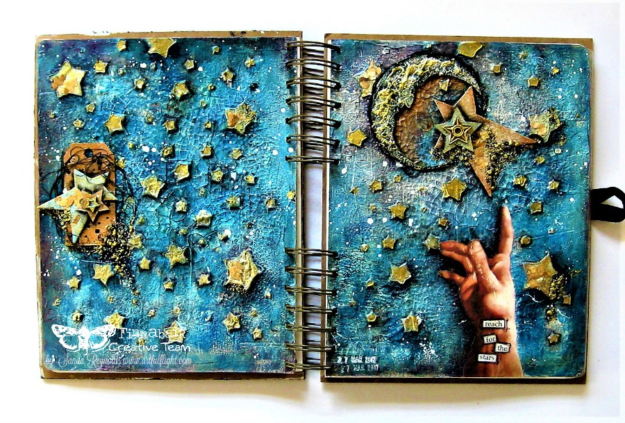 Reach for the Stars - mixed media art journal page