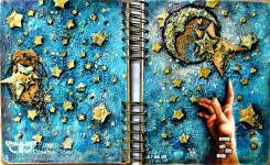 Reach for the Stars - mixed media art journal page