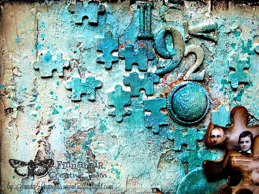 Mixed Media Collage Canvas Tutorial "Fragments" for Finnabair CT